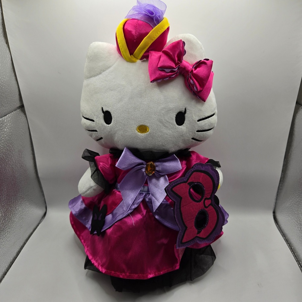 Sanrio Hello Kitty Black Pink Halloween Masquerade Ball‎ Plush Doll 12"
